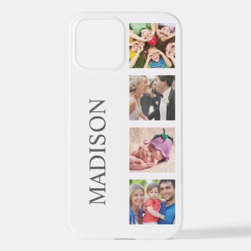 Custom Family Photo Collage Personalized White iPhone 12 Case