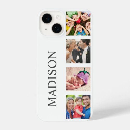 Custom Family Photo Collage Personalized White iPhone 14 Case