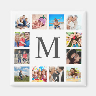 Custom Family Photo Collage Personalized White Magnet