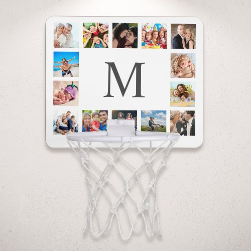 Custom Family Photo Collage Personalized White Mini Basketball Hoop