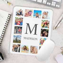 Custom Family Photo Collage Personalized White Mouse Pad