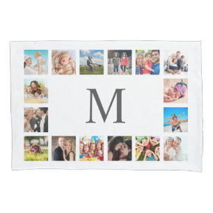 Custom Family Photo Collage Personalized White Pillow Case