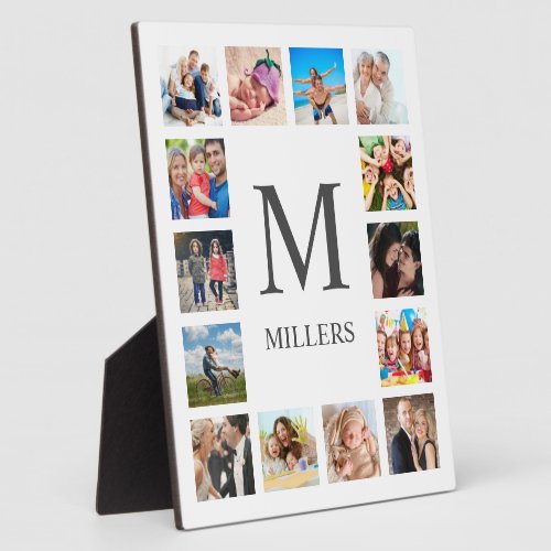 Custom Family Photo Collage Personalized White Plaque