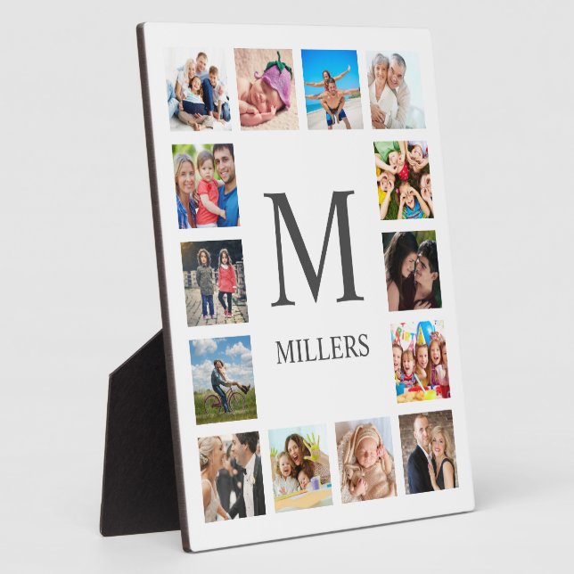 Custom Family Photo Collage Personalized White Plaque (Side)
