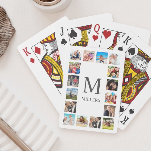 Custom Family Photo Collage Personalized White Playing Cards