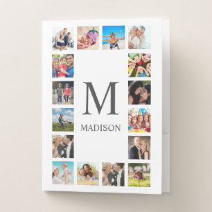 Custom Family Photo Collage Personalized White Pocket Folder