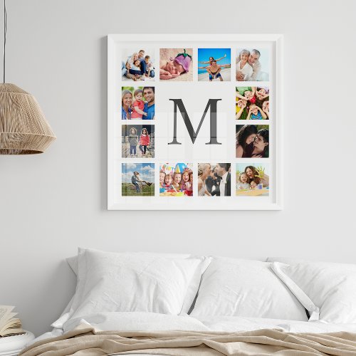 Custom Family Photo Collage Personalized White Poster