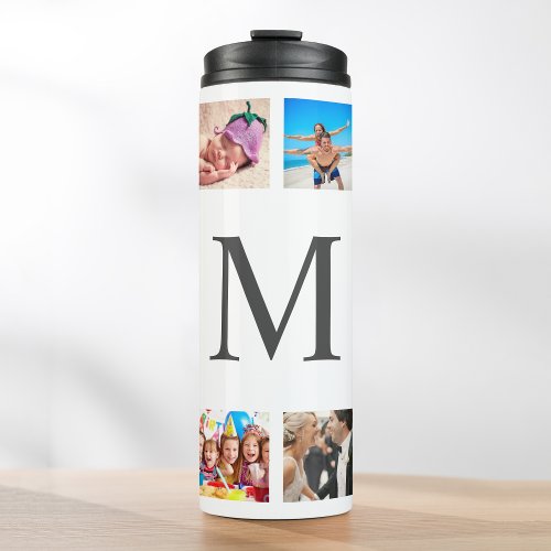 Custom Family Photo Collage Personalized White Thermal Tumbler