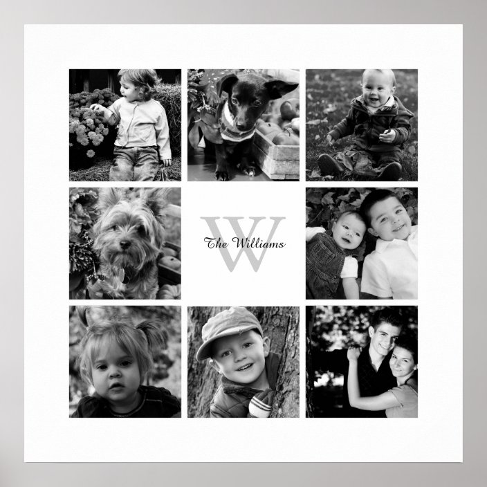 Custom Family Photo Collage Poster | Zazzle.com