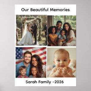 Custom Family Photo Collage Poster, Personalized  Poster