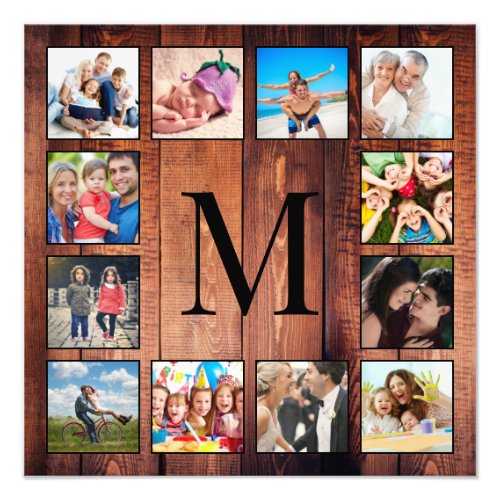 Custom Family Photo Collage Reclaimed Wood