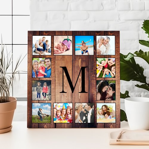 Custom Family Photo Collage Reclaimed Wood Acrylic Print