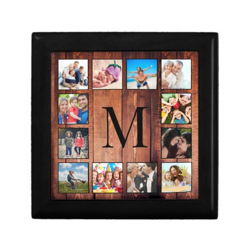 Custom Family Photo Collage Reclaimed Wood Gift Box