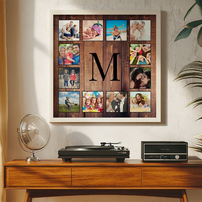 Custom Family Photo Collage Reclaimed Wood Poster (Creator Uploaded)
