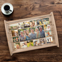 Custom Family Photo Collage Rustic Wood Modern