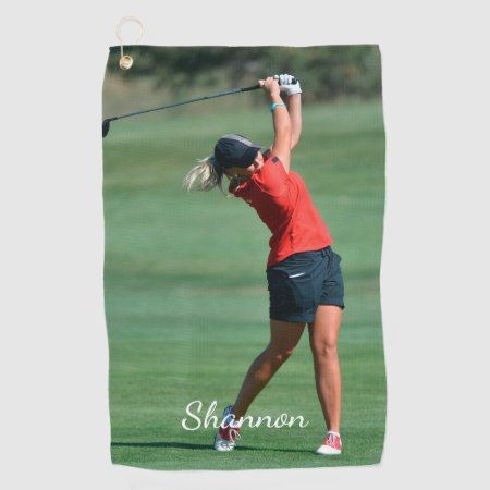 Custom Family Photo Collage Simple Golf Towel