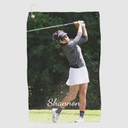 Custom Family Photo Collage Simple Golf Towel