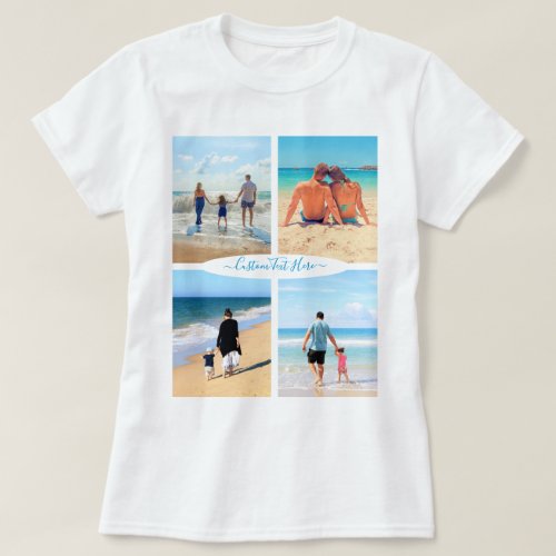 Custom Family Photo Collage T_Shirt with Text