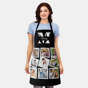 Custom Family Photo Collage with name and monogram Apron