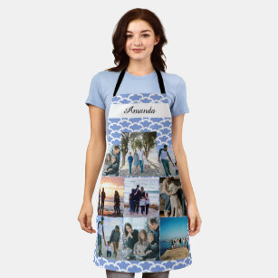 Custom Family Photo Collage with name Apron