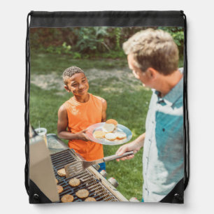 Custom Family Photo Drawstring Bag