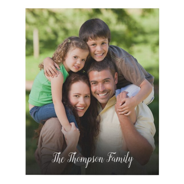 Custom Family Photo Faux Canvas Print (Front)