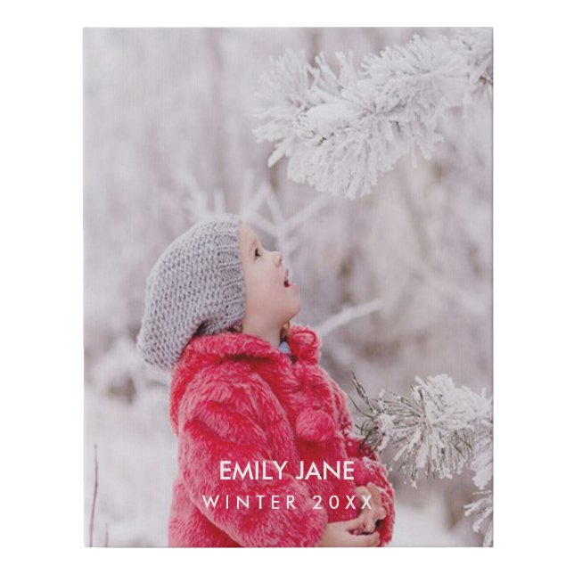 Custom Family Photo Faux Wrapped Canvas Print (Front)