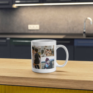Custom Family Photo Gift with Elegant Initial Coffee Mug