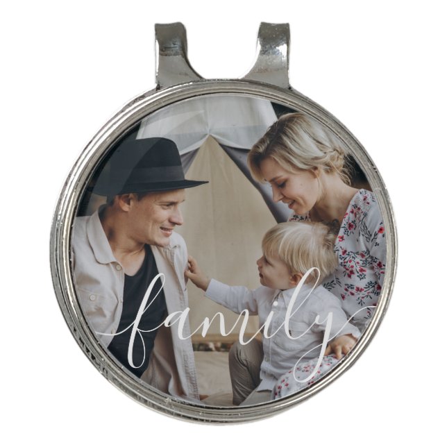 Custom family photo golf hat clip (Front)