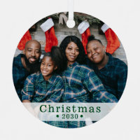 Custom Family Photo Holiday Metal Ornament