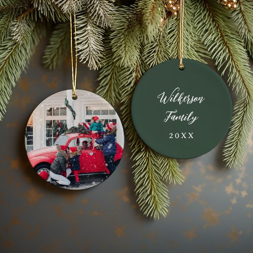 Custom Family Photo Keepsake Christmas Ceramic Ornament