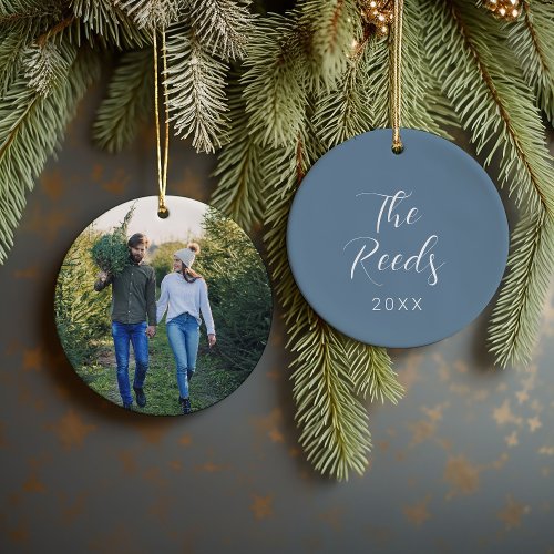 Custom Family Photo Keepsake Christmas Ceramic Ornament