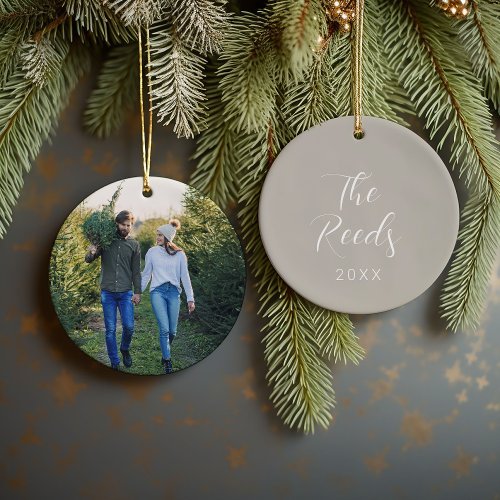 Custom Family Photo Keepsake Christmas Ceramic Ornament