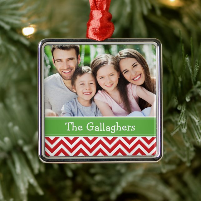 Custom Family Photo Keepsake Holiday Ornament (Tree)