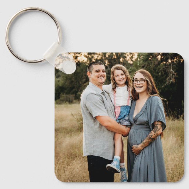 Custom Family Photo  Keychain (Front)