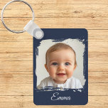 Custom Family Photo Keychain Double-Sided 2 photo<br><div class="desc">A custom family photo keychain designed as a keepsake for parents and grandparents. Upload two photos—one for the front and one for the back—and add a name, initials, or short text. Perfect as a stylish everyday accessory or a thoughtful gift, </div>