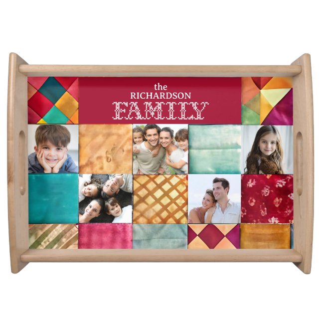 Custom Family Photo Large Serving Tray (Front)
