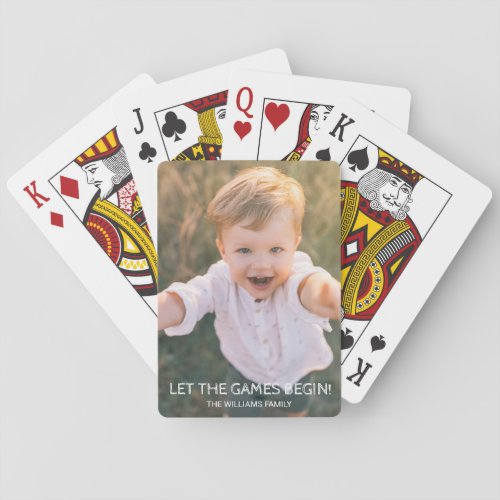 Custom Family Photo Let The Games Begin Poker Cards