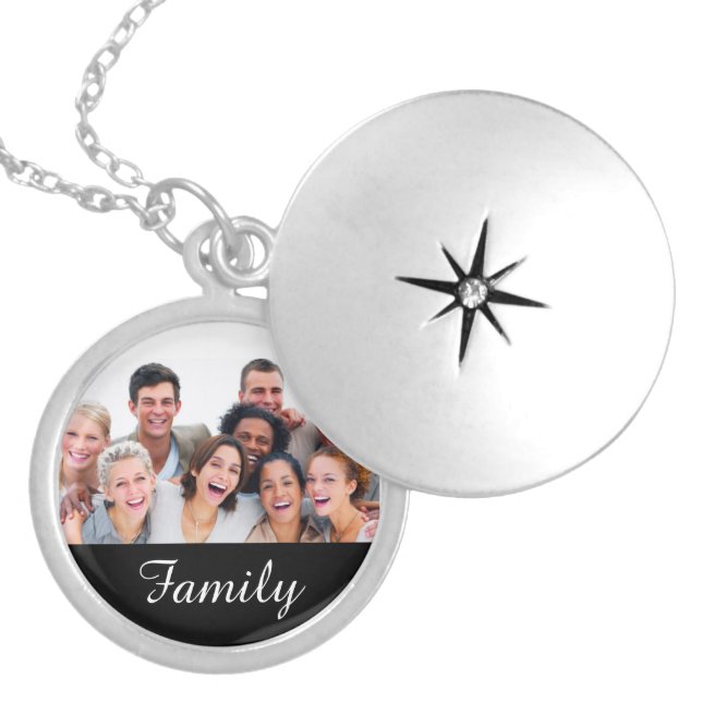 Custom Family Photo Locket Necklace (Front)