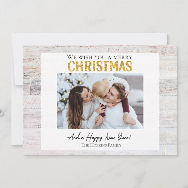 Custom Family Photo Merry Christmas Holiday Card (Front)