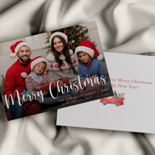 Custom Family Photo Merry Christmas Holiday Card