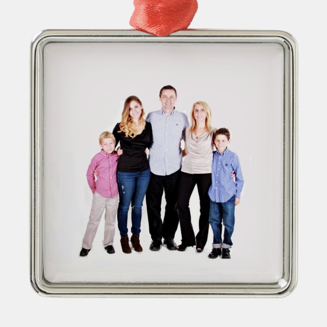 Custom Family Photo Metal Ornament (Front)