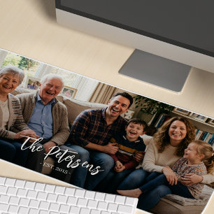 Custom family photo modern desk mat