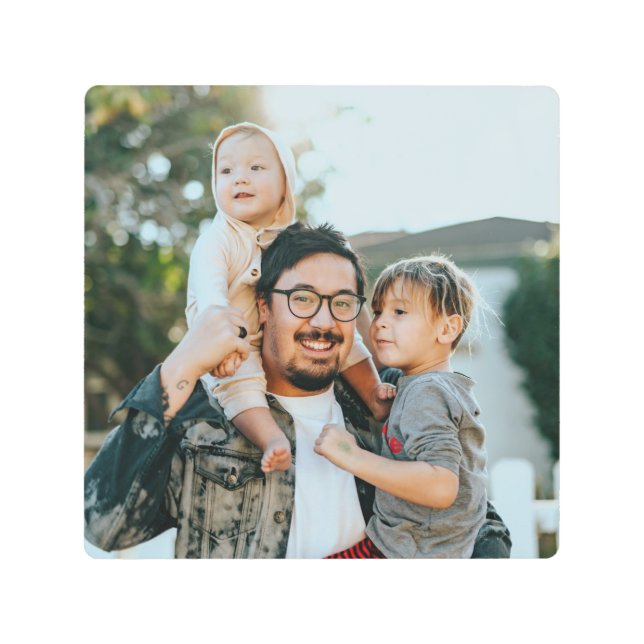 Custom Family Photo Modern Metal Print (Front)