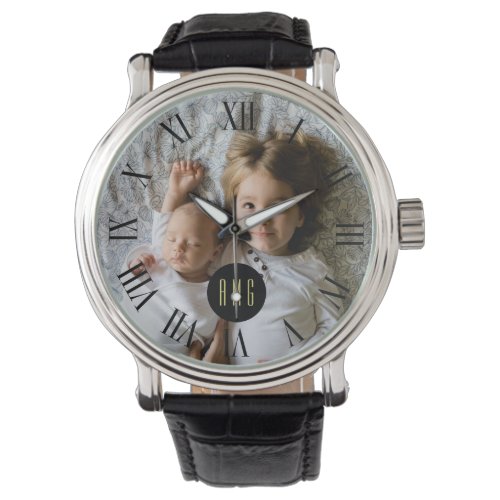 Custom Family Photo | Monogram | Roman Numeral Wristwatch