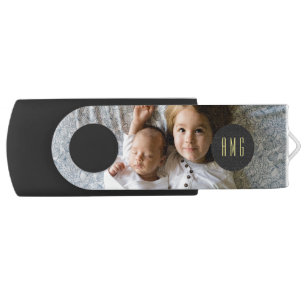 Custom Family Photo   Monogram   USB Flash Drive