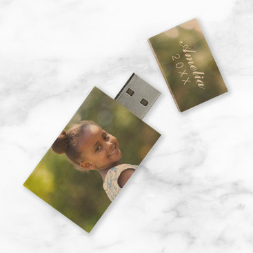 Custom Family Photo Monogram USB Flash Drive