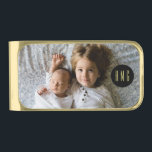 Custom Family Photo | Monogrammed Gold Finish Money Clip<br><div class="desc">A custom family photo item which features yours or your gift recipients unique monogram. *******If your photo happens to get cut off, use the 'edit this design' or 'customize further' function to add it to the item. After you add the photo use the forward/backward function to shuffle it behind the...</div>