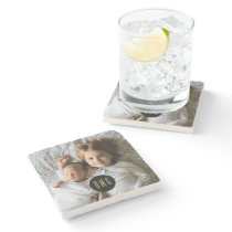 Custom Family Photo | Monogrammed Stone Coaster Custom Family Photo | Monogrammed Stone Coaster