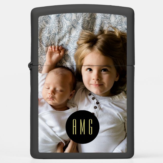 Custom Family Photo | Monogrammed Zippo Lighter (Front)